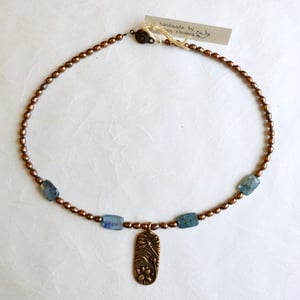 Image of Pearl and kyanite necklace 