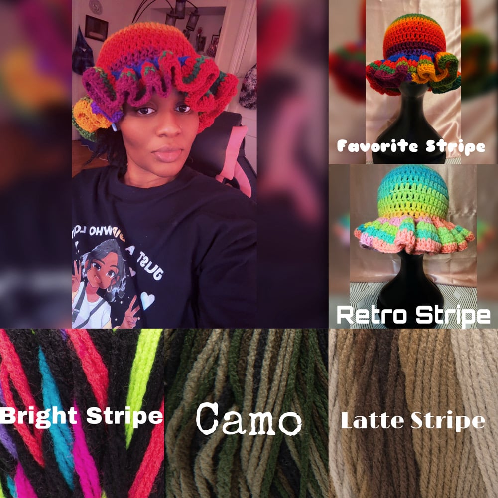 Image of Ruffled Brimmed Bucket Hat 