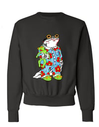 Image 1 of Frog in Pjs Crew Neck Sweater - Black