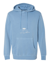 embroidered pastel hoodie - powder blue