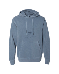 embroidered pastel hoodie - stone blue