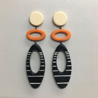 long black maxi ellipse earrings