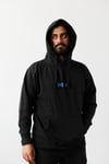 Blue Buttons Hoodie - Black