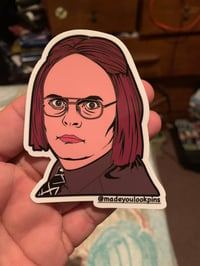 The office wig sticker 