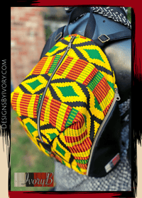 Image 2 of Designs By IvoryB Backpack Kente Yellow Ankara African Print