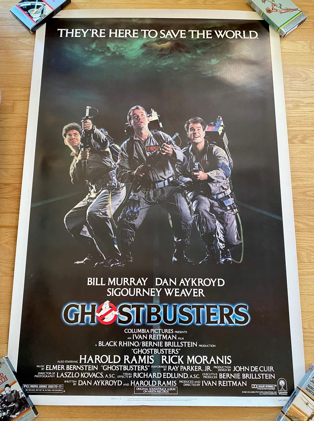 1984 GHOSTBUSTERS Original 40 x 60" Movie Poster