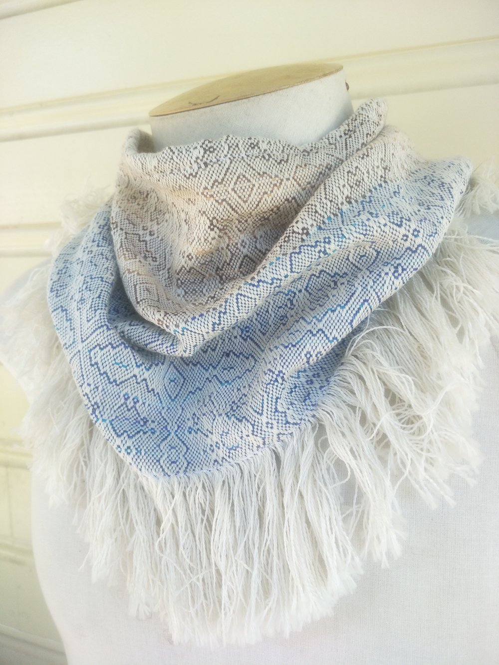 Image of Natural serenity raw fringe cowl 