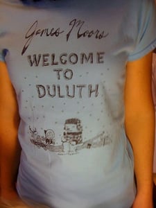 Image of Welcome To Duluth t-shirt (Ladies in Sky Blue or White)