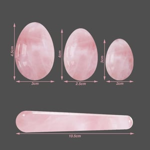 Image of Rose Quartz Yoni Egg Set with Yoni Wand Set