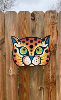 Image 1 of Cat Head (orange) Birdhouse