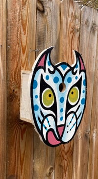 Image 2 of Blue Cat Birdhouse