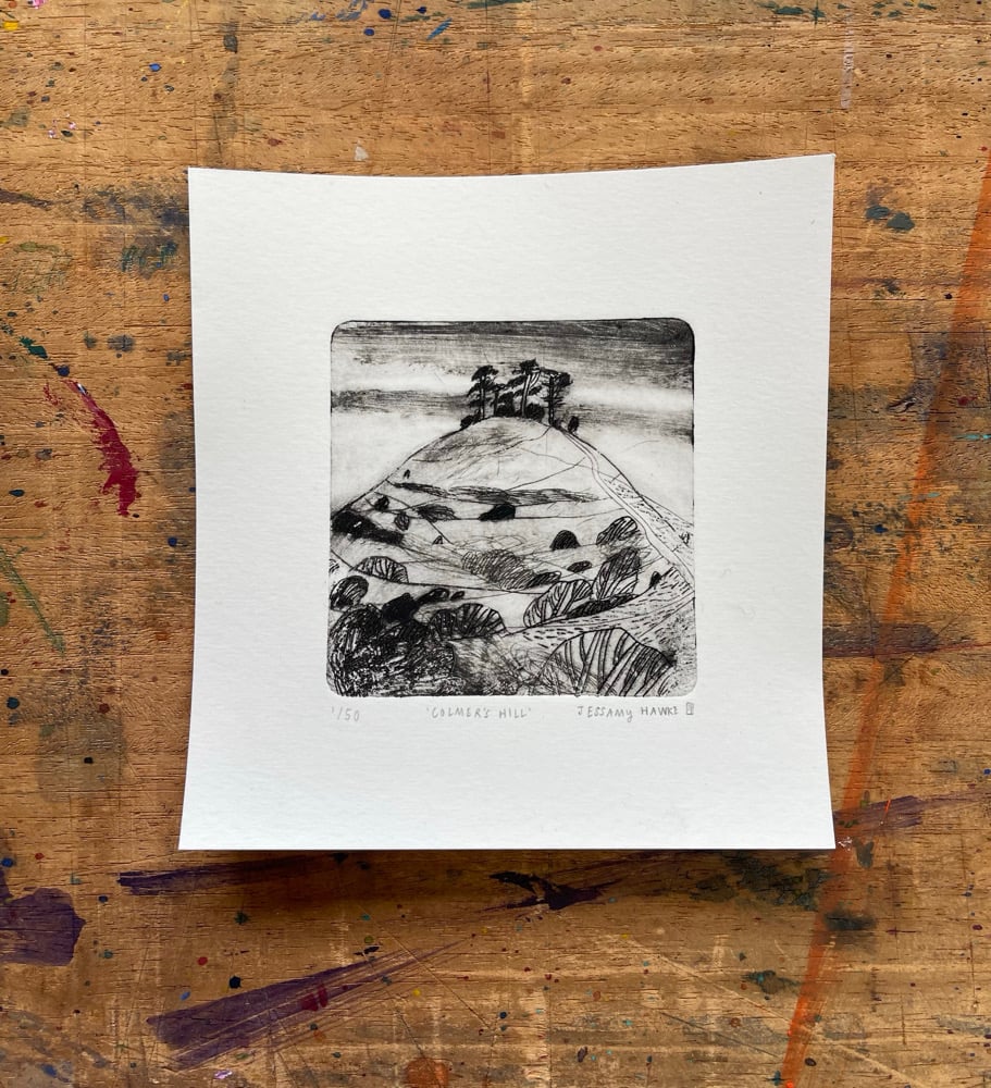 ‘Colmer’s Hill’ original drypoint etching