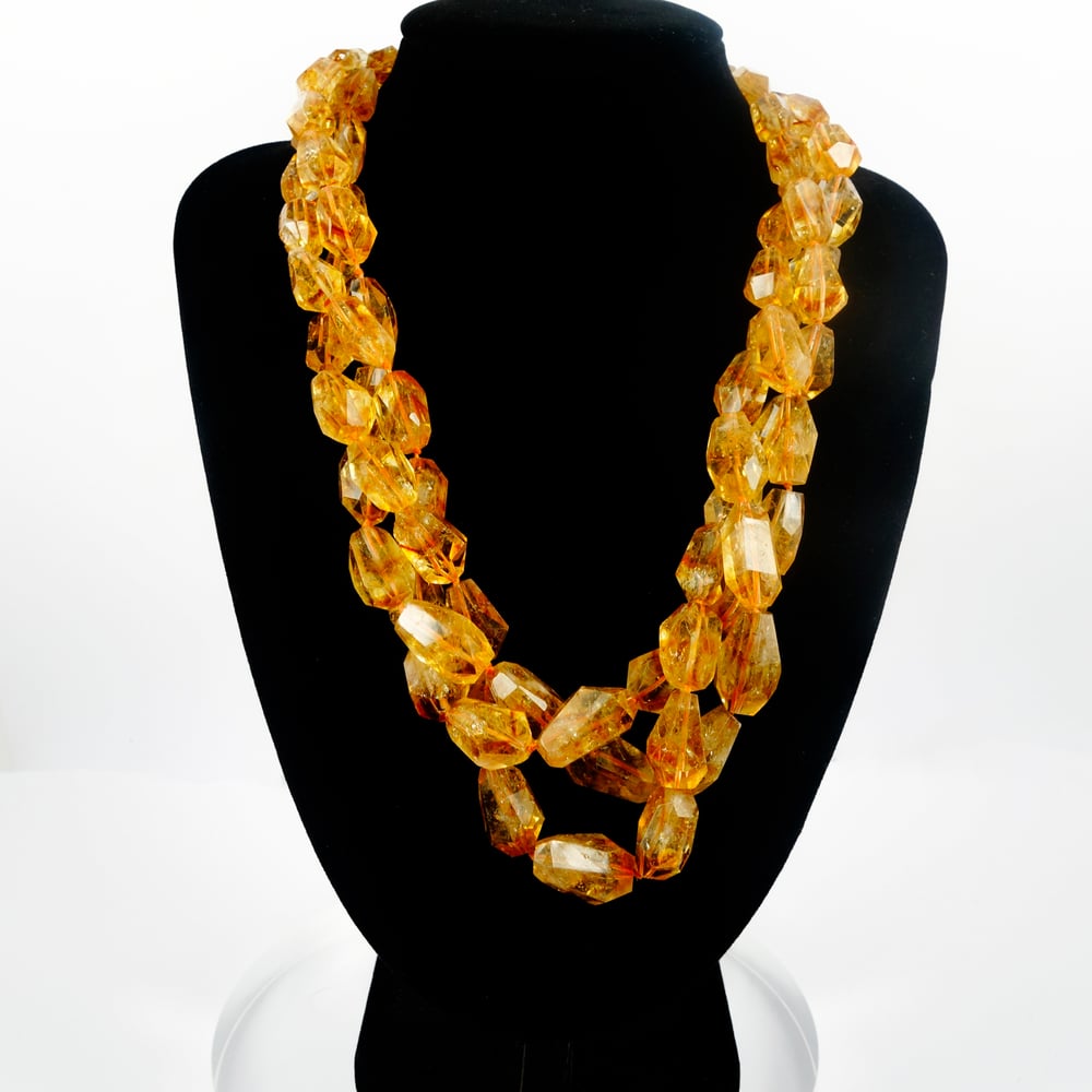 Image of Stunning large Citrine multi strand necklace. NL7