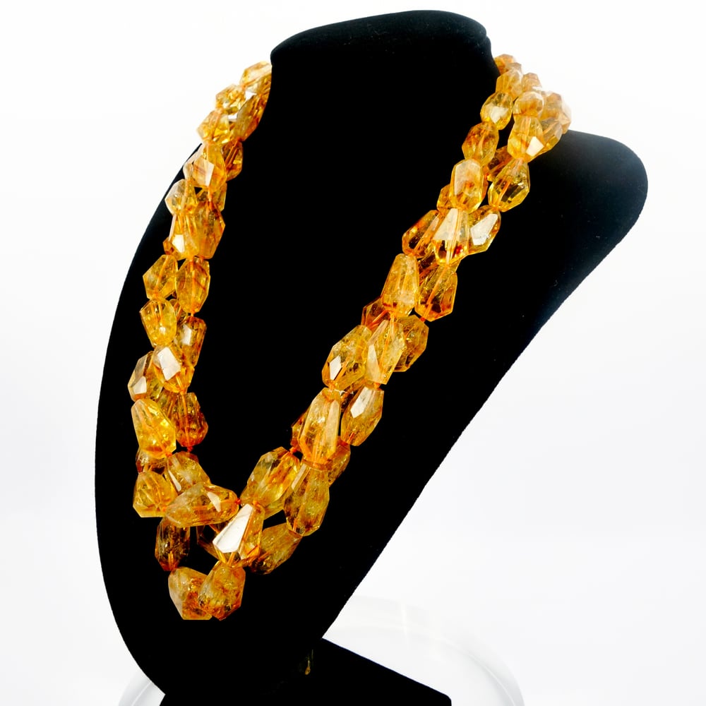 Image of Stunning large Citrine multi strand necklace. NL7