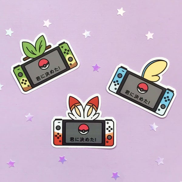 Image of Pokémon Galar Region Starters Switch Stickers