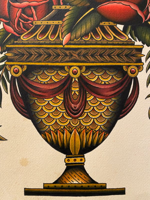 Image of Lady Head Vase mini print 