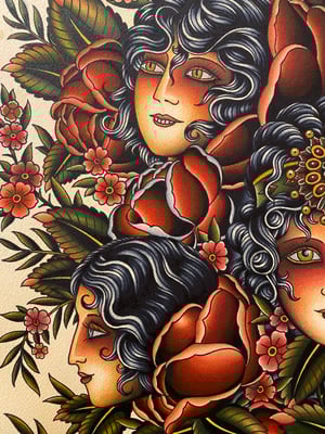 Image of Lady Head Vase mini print