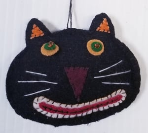 Image of Cat Skull Hand-Felted Head Ornaments