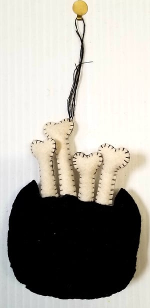 Image of Cat Hand-Felted Bone Head Ornament