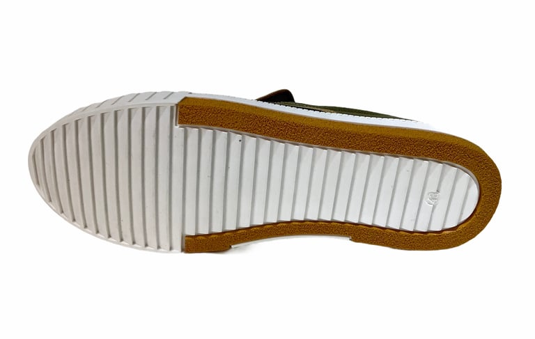 Tortola X Quarter416 olive mustard slip on sneaker shoes made in Spain Image 5