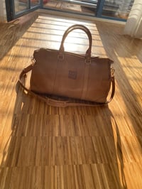 Image 2 of K&YFOB Weekender bag in “open pore leather” CARAMEL
