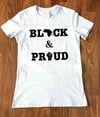 Women's Black Black & Proud Slim Fit T-Shirt (Grey)