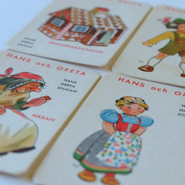 Set of 4 Vintage Playing Cards - Hansel & Gretel
