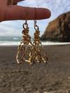 Twisted Brass Whisk Earrings