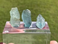 Image 1 of Blue Aquamarine Gemstones × 3 #1851
