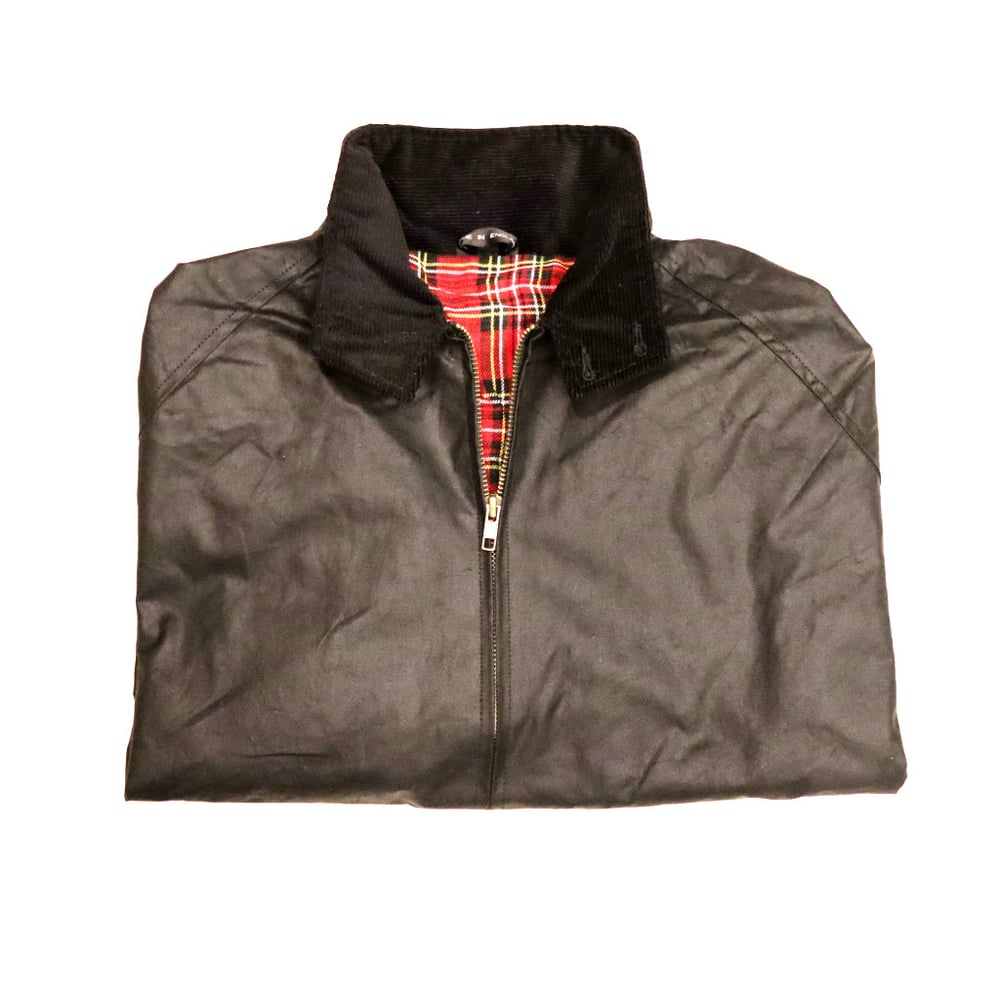 Image of Waxed Harrington - Black & Red Tartan