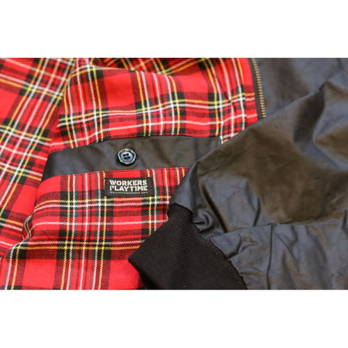 Image of Waxed Harrington - Black & Red Tartan