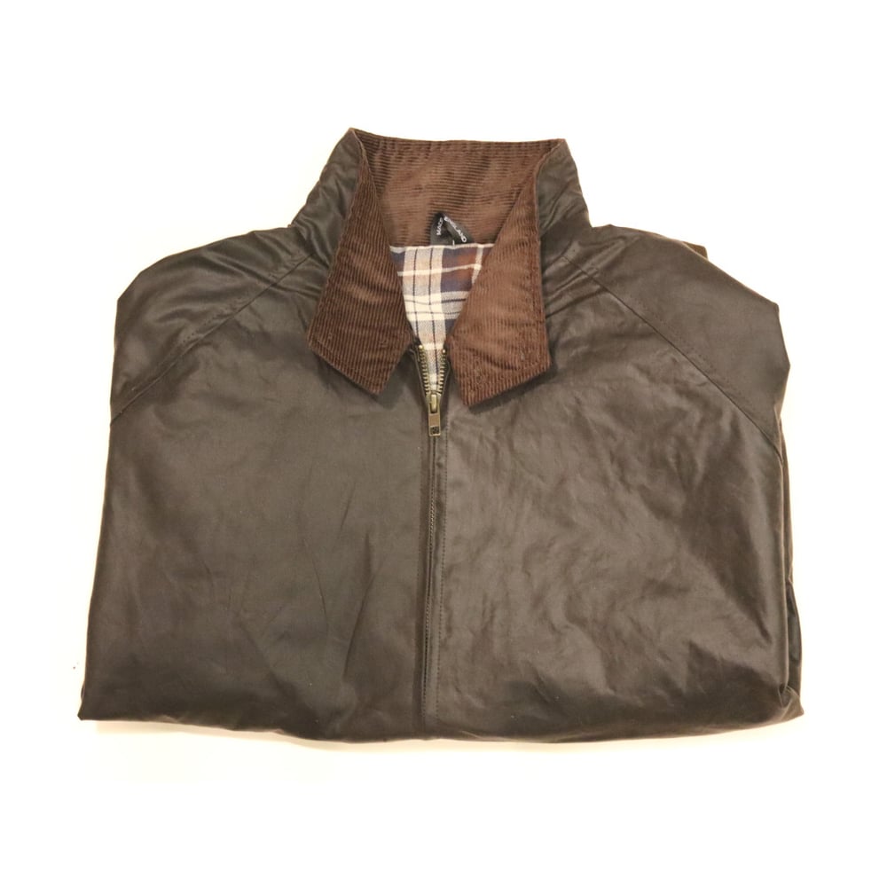 Image of Waxed Harrington - Brown & Brown Check