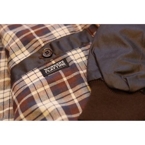 Image of Waxed Harrington - Brown & Brown Check