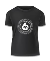 Image 1 of Black Tee w White 'J6 Presidential Seal' Logo 
