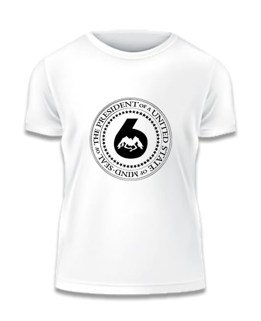 Image of White w Black 'J6 Presidential Seal' Logo