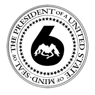 Image of White w Black 'J6 Presidential Seal' Logo