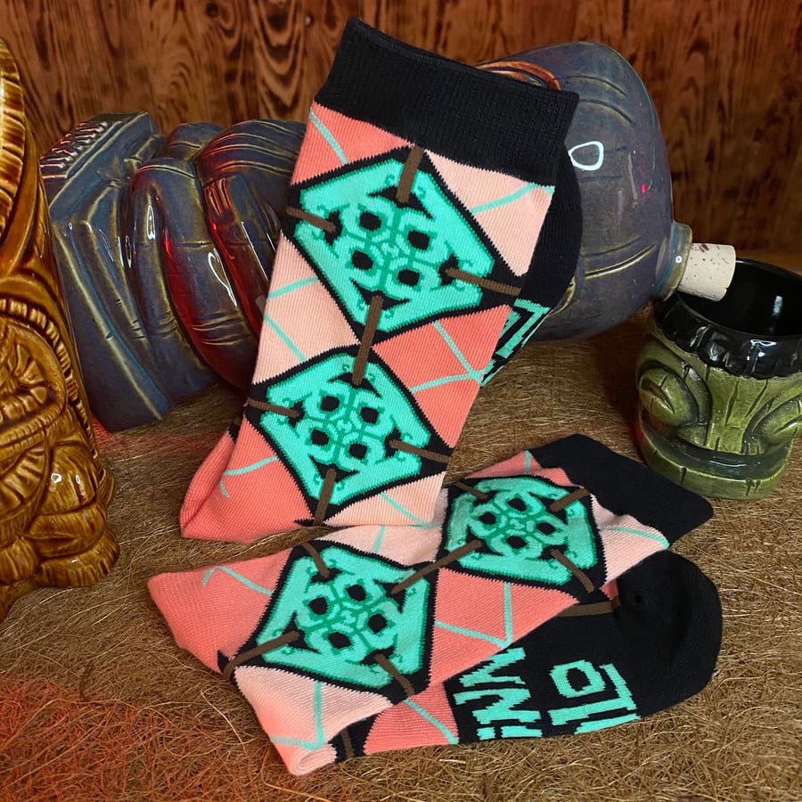 Image of Jade Tile Argyle Socks - Women size