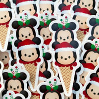Minnie and Mickey Tsum Tsum ice cream sticker