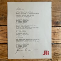 "Texas Dead" Signed Typewritten Lyrics