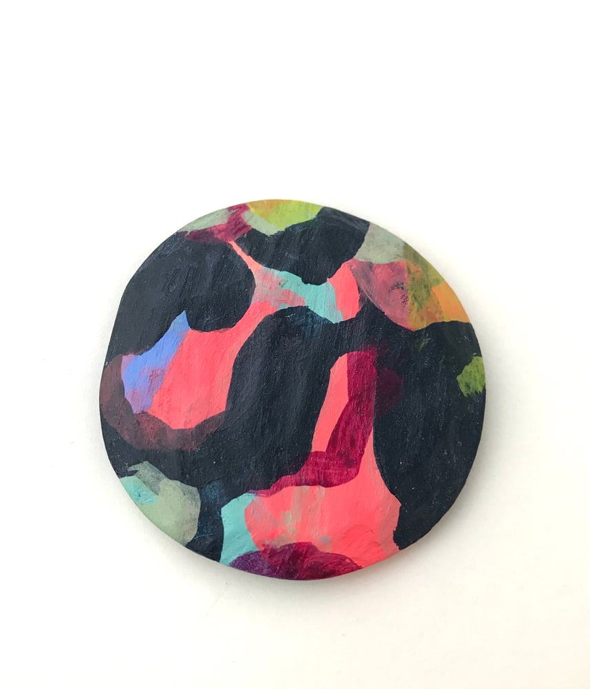 Image of Painted patterned brooch - small