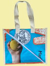 Flat handbag with diagonal zipper
