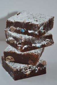 Chocolate M&M Brownie Tray