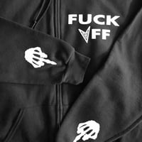 FUCK OFF ZIP UP WHITE