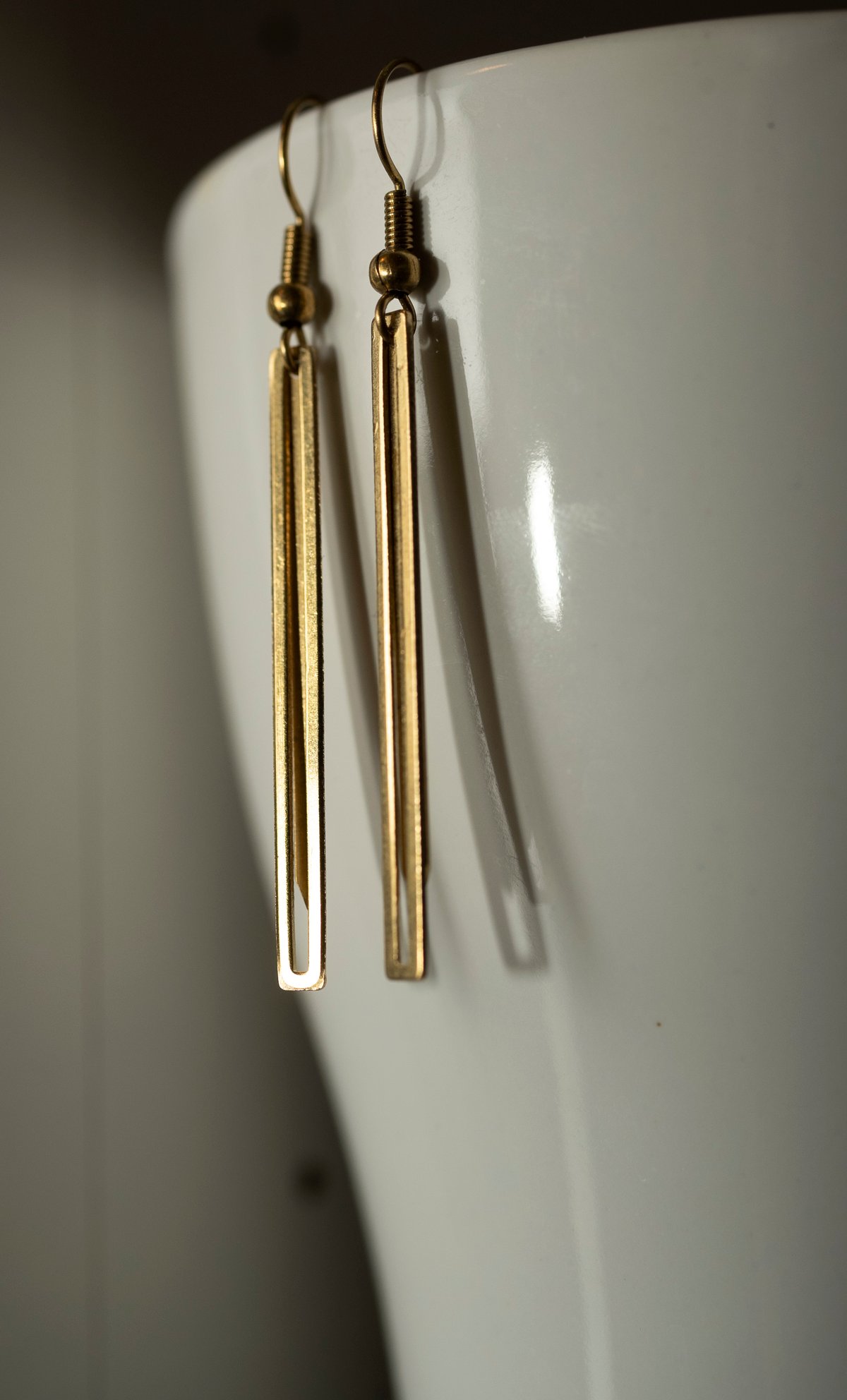 Image of Brass Bar Earrings