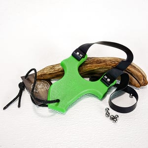 Image of Slingshots Catapults, Green Textured HDPE, The Little Heathen, Right Handed Shooter, Unique Gift