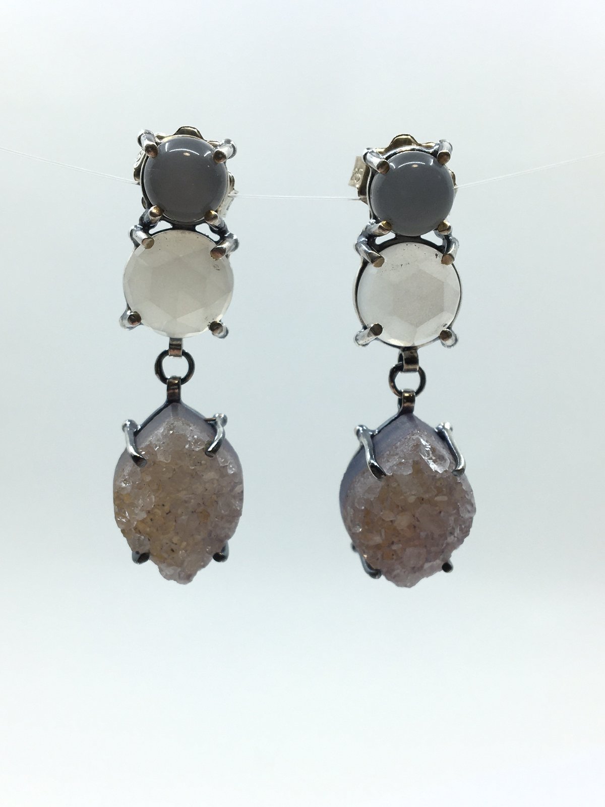 3 Stone Earring by Joanna Goldberg