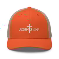 Image 3 of John 3:16 Mesh Back Trucker Cap