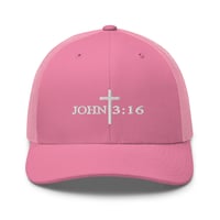 Image 2 of John 3:16 Mesh Back Trucker Cap