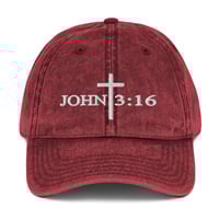 Image 3 of John 3:16 Vintage Cotton Twill Cap
