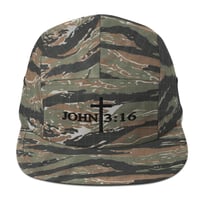 Image 1 of John 3:16 Tiger Camo Five Panel Cap 